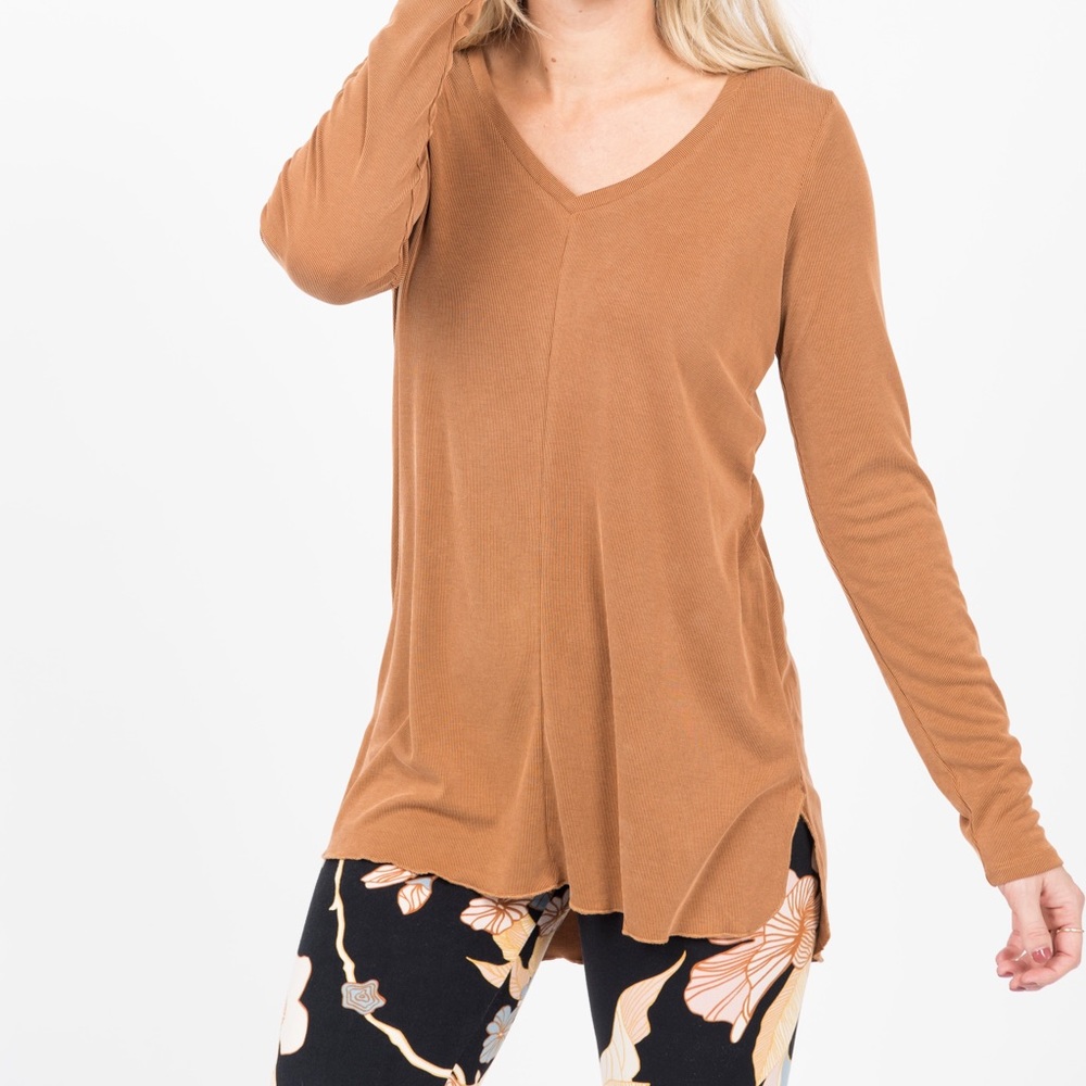 Vincent Curve Top Ribbed- Pumpkin